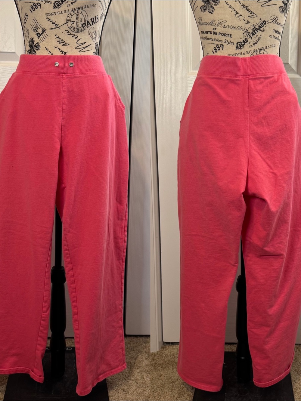 Just My Size Bright Pink High-Rise Wide-Leg Pants